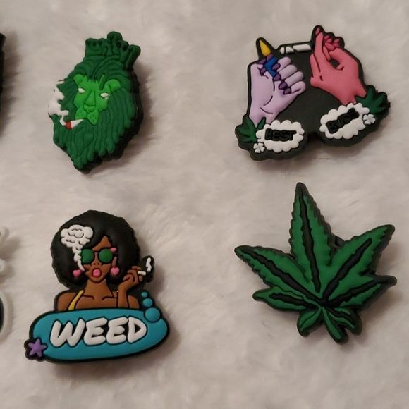 16 420 Weed Mari juana Joint Medical Edible Wax Pot Crocs Jibbitz Shoe‎ Charms - Picture 3 of 5